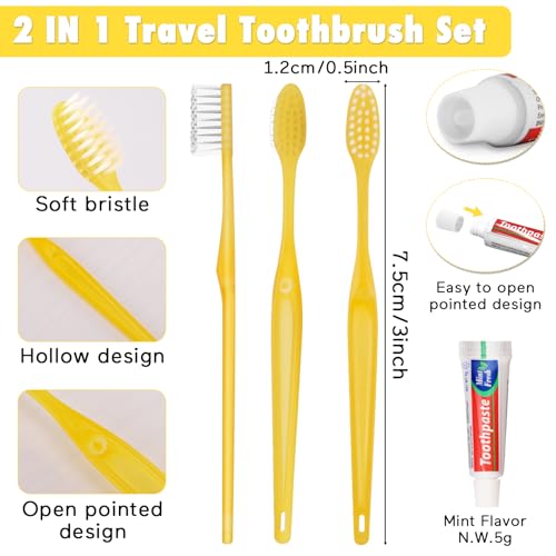 Disposable Toothbrushes with Toothpaste Pack of 20