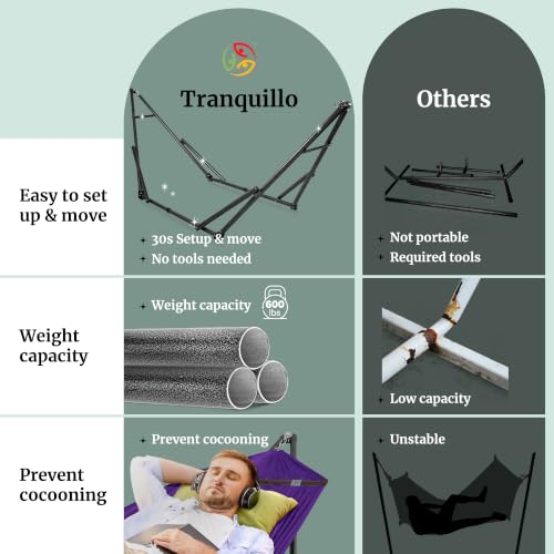 Universal Double Hammock with Stand Included (1. Purple)
