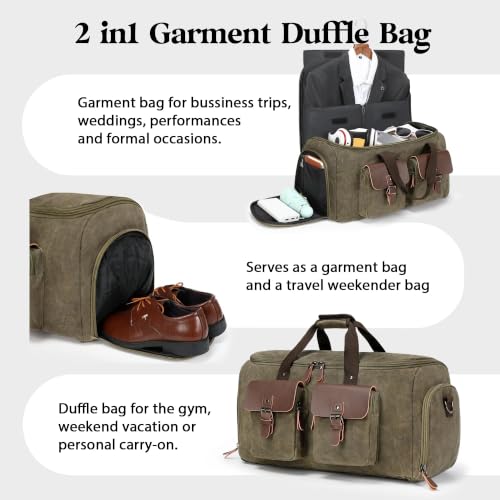 Garment Bags for Travel (Vintage Grey 01 / Large-50L Duffle Bag)