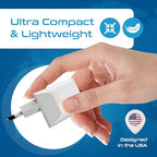 European Egypt Travel Adapter Plug with Dual USB (Pure White)