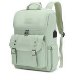 Vintage Backpack Travel Laptop Backpack with usb Charging Port for Women & Men College Backpack Fits 15.6 Inch Laptop Light Green (Ligth Green)