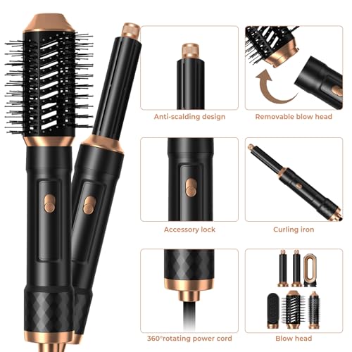 6 in 1 Detachable Hair Styling Tool Set (Black)