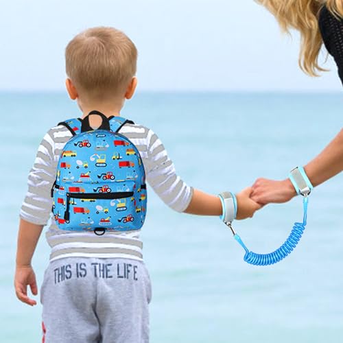 Toddler Backpack with Leash (Light Blue, Blue Link)