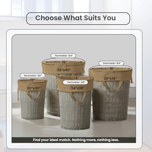LFH Home Large Premium Cotton Rich Canvas Laundry Bag with Drawstring and Handles Heavy Duty (24”x36” (Pack of 6) / Beige)