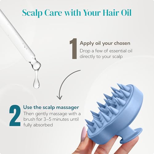 2 Pack Large Scalp Massager Scrubber Shampoo Brush for Hair Growth (New Blue & Beige)