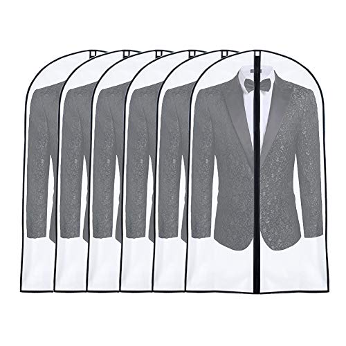 Garment Bags for Hanging Clothes 24"x 40"suit bags for closet storage Covers for Closet with Study Full Zipper for Jacket Storage Clothes and Travel (Black / 24''X40'')