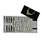 Travel Jewelry Case (Gray Black(4 Earring+6 Necklace+8 Ring))