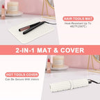 Oversize Silicone Heat Resistant Mat for Hair Tools (Ivory)