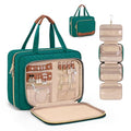 Toiletry Bag for Women (Large / With Jewelry Organizer Compartment / Green)