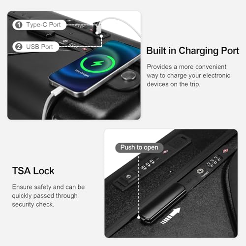 Ride On Luggage with Front Pocket (Black)