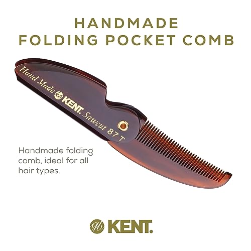 87T Handmade Folding Pocket Comb for Men (Pack of 3 / Tortoiseshell)