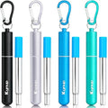4Packs Reusable Straws (Blue-Black-Silver-Turquoise)