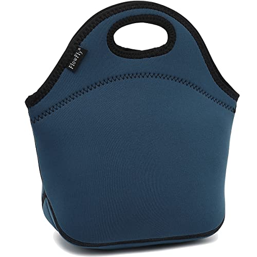 Neoprene Kids Lunch box Insulated Soft Bag Mini Cooler Thermal Meal Tote Kit for Boys (Navy Blue)