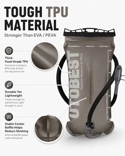 Water Bladder 1.5L Hydration Bladder for Hiking Backpack (Coffee-1.5L)