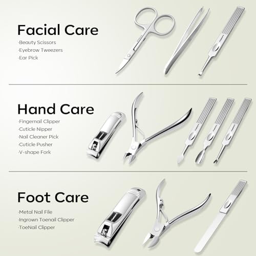Stainless Steel Manicure Set 11 (Dark Green)