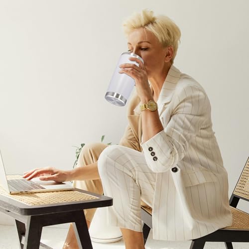 20oz Tumbler Stainless Steel Tumbler Coffee Tumbler with Lid White (White)