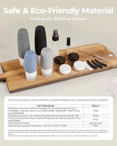 18 Pack TSA Approved Travel Bottles for Toiletries (03-Grey)
