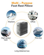 Inflatable Foot Rest Pillow for Airplane Travel (Dark Grey / 2 Pack (Regular Premium))