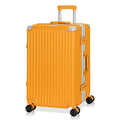 Luggage PC+ABS Aluminum Frame Zipperless Checked Luggage Hard Shell Suitcase with TSA Lock Double Spinner Wheels 24 Inch Orange (Orange / 24-inch(upgraded Tsa Lock))