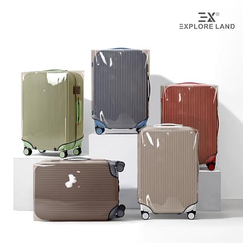Clear PVC Suitcase Cover Protector (S / Clear Gray)