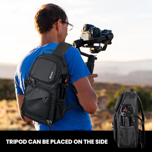 Camera Sling Bag Compact Photography Shoulder Bag (Large / Sling Bag Black)