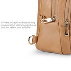Crossbody Bags for Women Anti Theft Vegan Leather Sling Bag RFID Blocking Chest Bag for Travel (Light Brown-02)