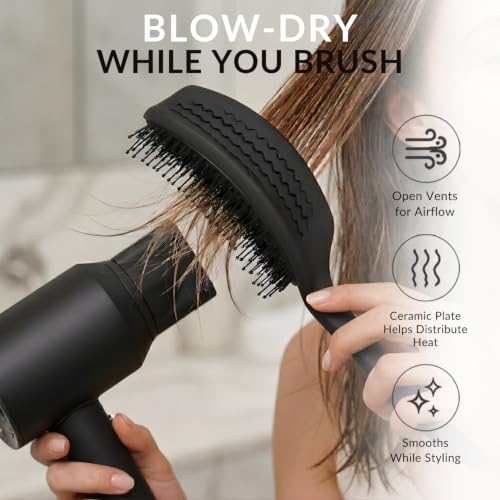 Curved Vented for Blow Drying (Black / Large)