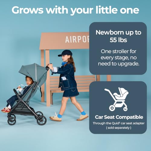 Quid³ Travel Stroller + Carry Bag & Wheel Covers (Galaxy Gray with carry bag)