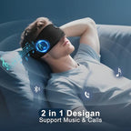 Sleep Mask with Bluetooth 5.4 Headphones (Deep Black)
