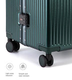 Super Large Aluminum Frame Checked Zipperless Luggage (A4-Forest green / 30in)