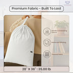 LFH Home Cotton Rich Large Laundry Bag with Handle (28”x36” (Pack of 4) / White)