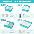 9 Set Packing Cubes with Packing List Luggage Packing Organizers for Travel Accessories (Blue Green)