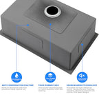 28×20 Inch Undermount Kitchen Sink (L 28"×W 20"×H 9" / Black)