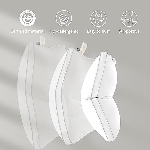 Luxury Feather Down Pillow Standard Queen Size Pack of 1 (Standard Queen (Pack of 1))