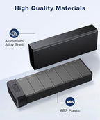 7 Days Pill Organizer with Aluminum Shell for One Week Capacity (Updated Black)