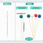 100 Pieces Golf Toothpicks 4.72 Inch Golf Skewers Golf Cocktail Picks Golf Fruit Picks Decorative Toothpicks for Appetizers Cocktail Garnish Sports Party Supplies (Multicolor Golf)