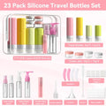 23 Pack Travel Bottles for Toiletries (Pink)