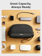 Electronics Organizer Travel Case Bag Multifunctional Organizer Carrying Case for Cables (Medium)