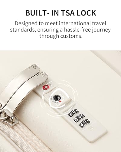 Expandable Top Open Carry On Luggage 22x14x9 Airline Approved (Coconut White / Carry-On 20-Inch)