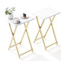 Foldable TV Trays (White & Gold-2pcs)