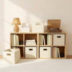 Fabric Storage Bins 6 Piece Set (Cream / 11” L x 11” W x 11” H)