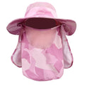 Sun Hats for Men Women Fishing Hat UPF 50+ Breathable Wide Brim Summer UV Protection Hat with Face Cover & Neck Flap (Camo Pink(with Face Cover & Neck Flap ))