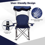 Folding Camping Chair with Canopy (Navy)
