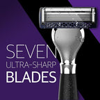 Pace Classic Seven Blade Razor System with Pivoting Head and Premium Handle (12 Cartridges)