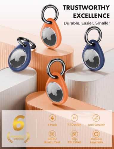 AirTag Holder for Apple (Navy Blue&Cosmic Orange)