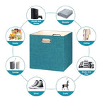 Collapsible Storage Bins (13×13×13/4pcs / Bright Green)