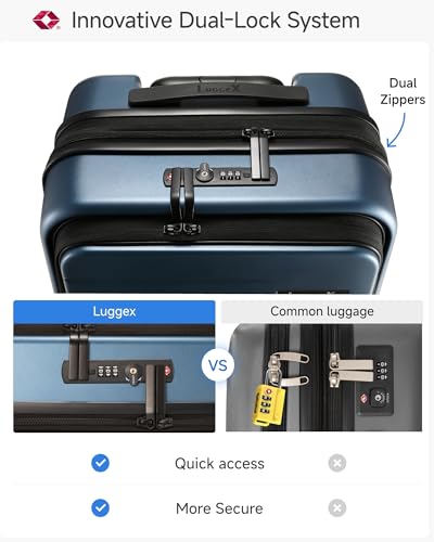 Carry On Front Pocket Suitcase (Blue / 20 Inch (Front Open))