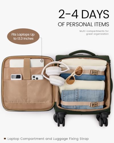 Underseat Carry On Luggage Airline Approved (Army Green / 16 inch_Underseat)