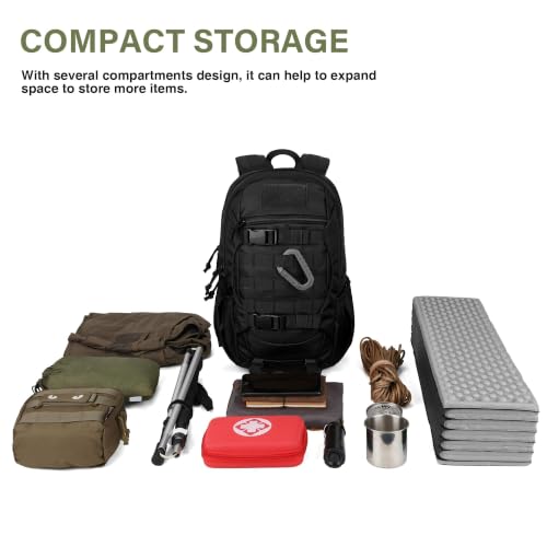 Small Tactical Molle Backpack for Men (Black / 18L)