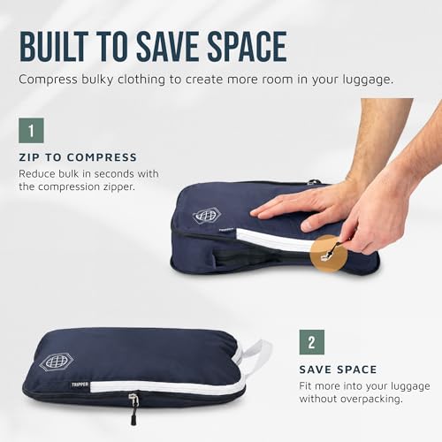 Large Compression Packing Cubes 7 (Navy/White)